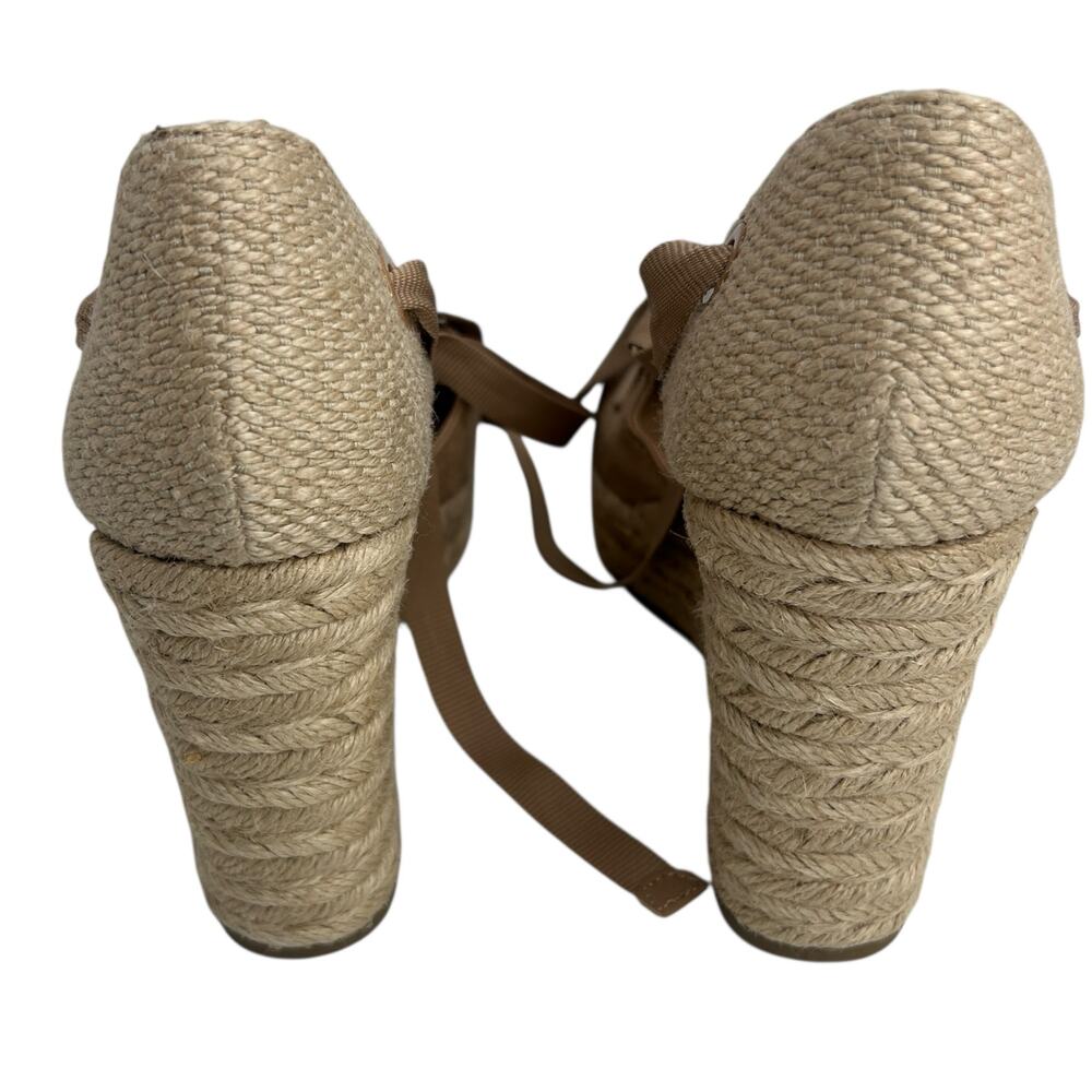 INC International Concepts Merryy Espadrille Wedges Size 8.5 Dark Almond Tan EUC - Picture 11 of 14